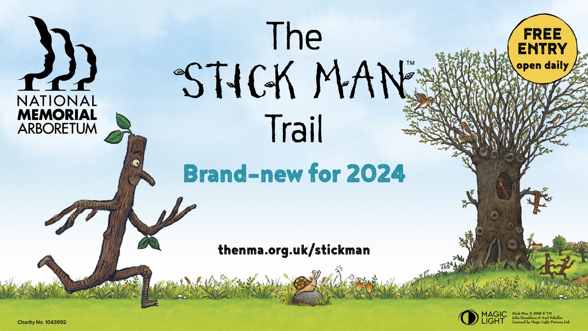 From a twig for a nest to a mast for a flag, immerse your family in Julia Donaldson’s classic tale on our brand-new Stick Man outdoor trail featuring five new carved characters and lots of activities along the way. And it’s completely free! thenma.org.uk/what's-on/even…