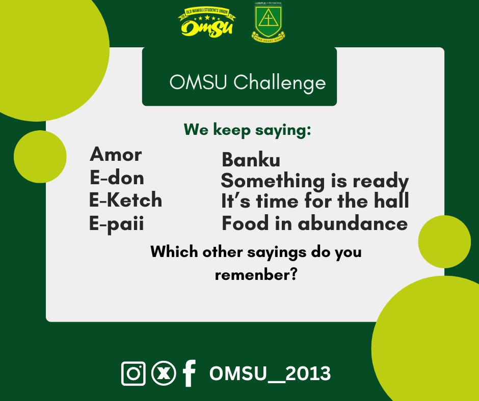 Omsu__2013's tweet photo. At #MawuliSchool, we're known for our memorable sayings! Here are a few classics. Can you recall any others? Share your favorites in the comments below! 📚✨ #OMSU2013 https://t.co/v1kkJ9wLZE