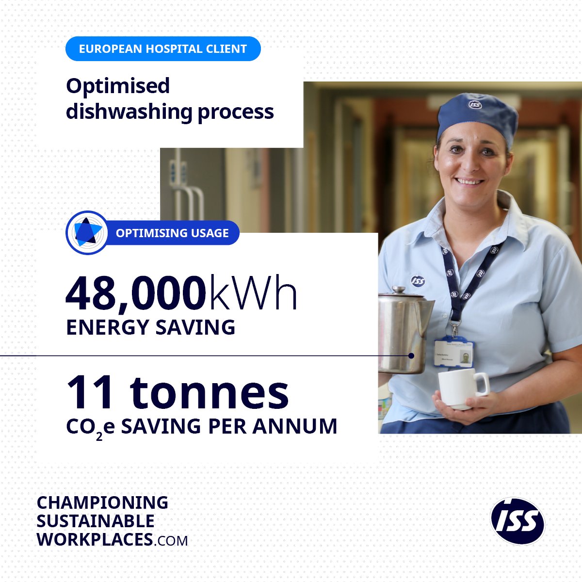 ✨ When it comes to #MakingMaterialDifference for our clients’ #sustainability goals, even small measures can make a big impact. We optimised the dishwashing process for a European hospital to save 48,000kWh in energy, or 11 tonnes of CO2e per annum. eu1.hubs.ly/H06_Fgw0