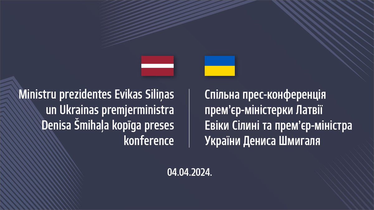 🔴 Tiešraidē | Ministru prezidentes @EvikaSilina un Ukrainas premjerministra @Denys_Shmyhal kopīga preses konference. 🎥 Skaties šeit: mk.gov.lv/lv/jaunums/tie…