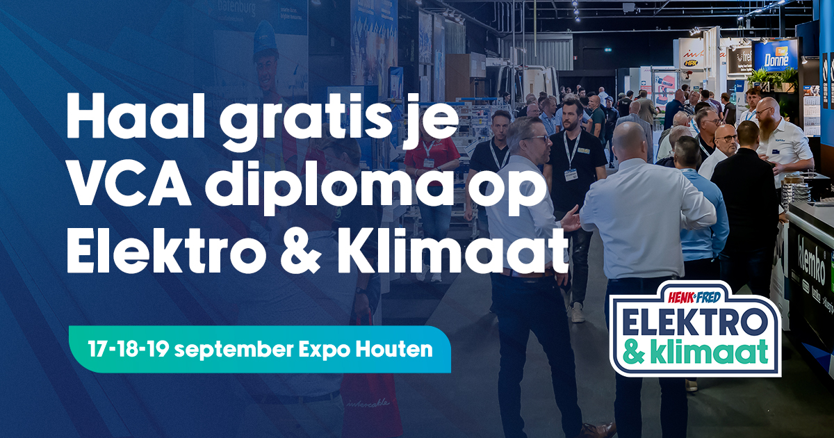 Op Elektro &amp; Klimaat kan jij of je medewerker gratis een VCA basis of VCA vol diploma halen. Ook in voorlees! Zo kun je je beurstijd wel heel nuttig besteden. Gratis voor de eerste 100 aanmeldingen.

➡️Ga naar: henkenfred.nl/vca