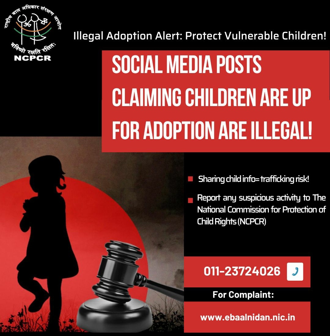 DilseGhar's tweet photo. Has someone approached you about illegal adoption? Report it to NCPCR!

#StopIllegalAdoption #ProtectChildRights #NCPCR #EndChildTrafficking #dilseghar #adoption https://t.co/k0Teb9UwBw