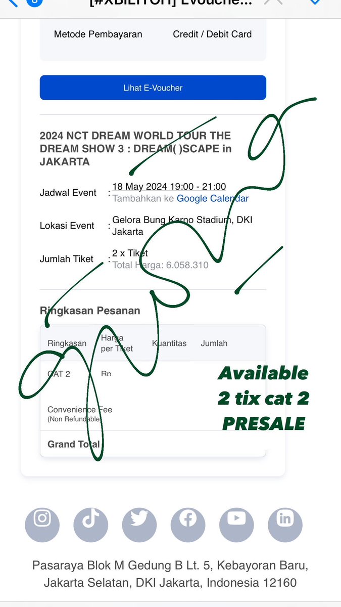 gioia_kr's tweet photo. Wts TDS3

Cat1 2 tix
Cat2 2 tix

Dibantu sampai penukaran tiket fisik✨ https://t.co/6uClkvpe7r