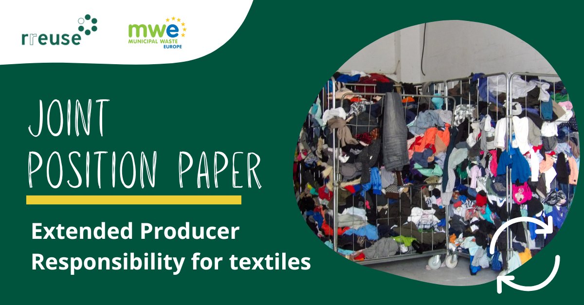The #WasteFrameworkDirective is a game-changer for reducing #textilewaste. To ensure effective #EPR schemes, we have teamed up with @MunicipalWastEU to issue recommendations to preserve municipal responsibility and #socialenterprises' collection systems👉t.ly/Q_lap