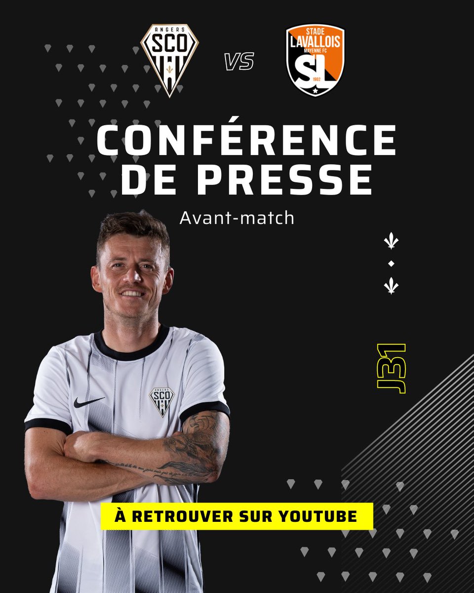 AngersSCO's tweet photo. 🎙️💬 La conférence de presse d’avant-match #SCOSL en présence de 𝗣𝗶𝗲𝗿𝗿𝗶𝗰𝗸 𝗖𝗮𝗽𝗲𝗹𝗹𝗲 et du Coach 𝗔𝗹𝗲𝘅𝗮𝗻𝗱𝗿𝗲 𝗗𝘂𝗷𝗲𝘂𝘅.
⌚️ À partir de 12h15
📱 Live-tweet
📺 Disponible sur Youtube dans l’après-midi https://t.co/52jqnrBGCR