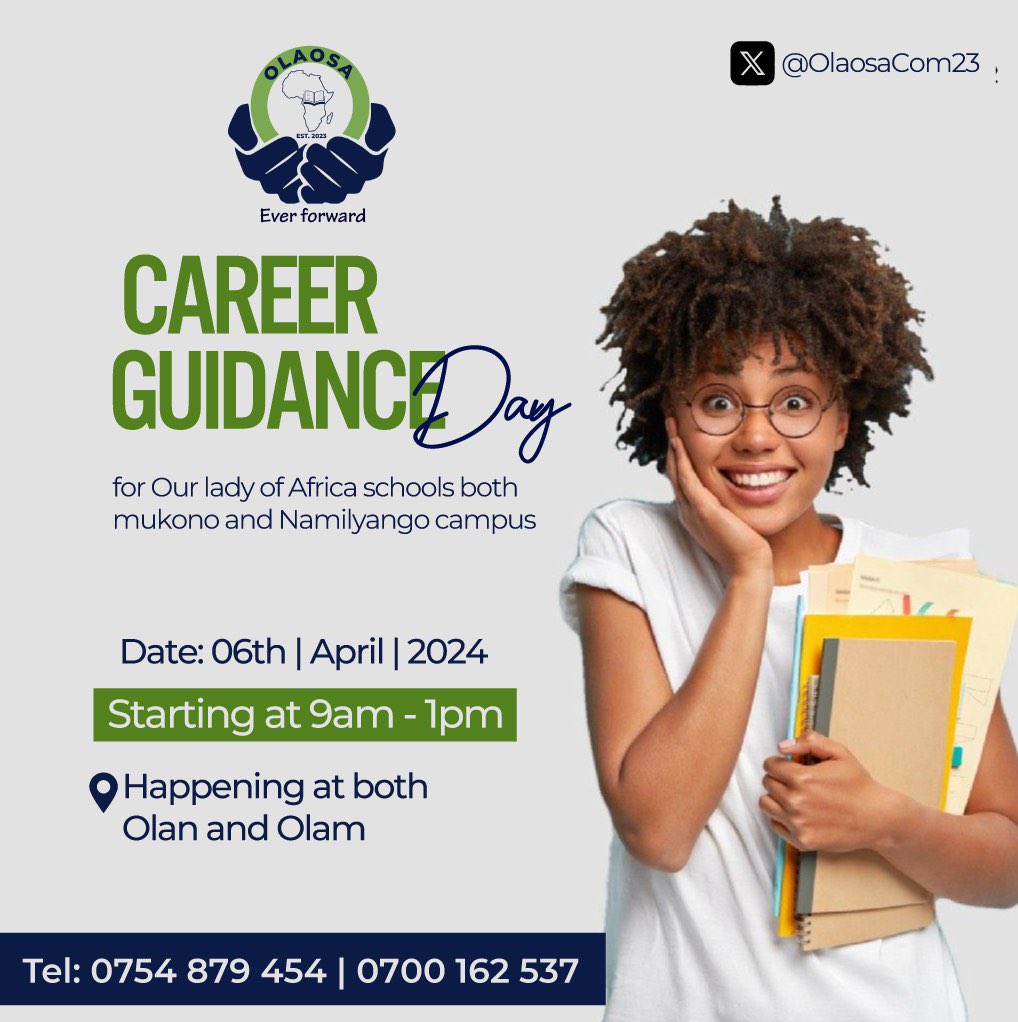 Calling to all OLAOSA members! Join us this Saturday, April 6th for a career guidance day at OLAN & OLAM secondary campuses. Let's inspire the next generation together! Arrival is at 8:30am. See you there!