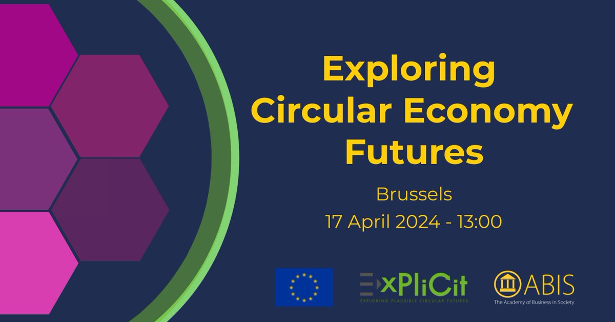 ABIS will moderate the systemic #reflection on the future of the #CircularEconomy during the "Exploring Circular Economy Futures" #workshop, related to the EU funded #project ExPliCit, aiming to analyse scenarios for Circular Economy. 
🔗Join the workshop: shorturl.at/ntCN8