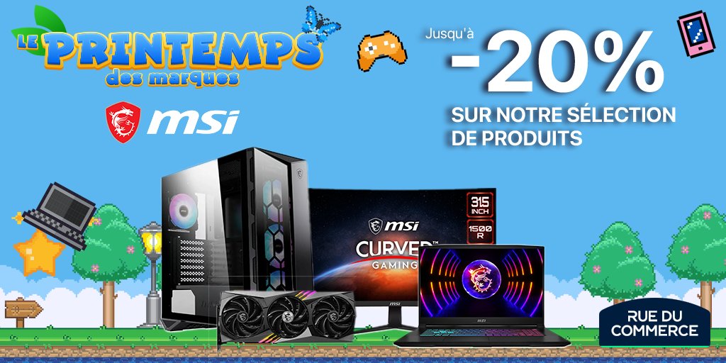 .@msifrance et @rueducommerce n'en finissent plus de vous régaler à l'occasion du Printemps des Marques😱 Retrouvez vite nos nombreuses promotions : bit.ly/49hUQWM 🍃