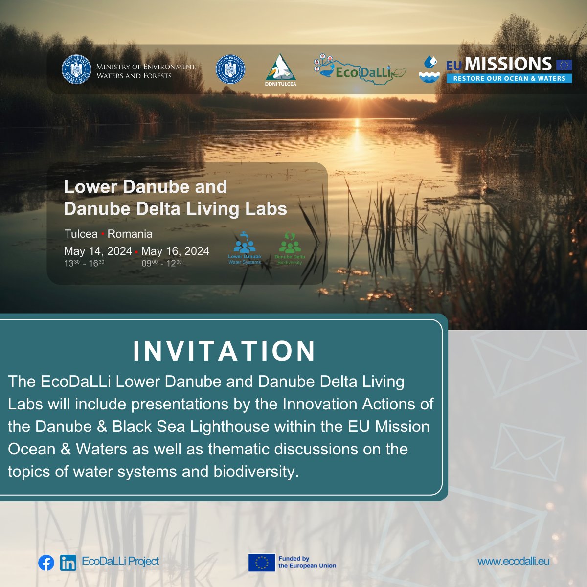 Researchers, policymakers, environmentalists, entrepreneurs or those interested in water systems/ biodiversity may join the #EcoDaLLi Lower Danube & Danube Delta Living Labs on 🌊 Restoration of Water Systems & 🌿 Biodiversity Strategy 2030 👉 Register: ddni.ro/wps/deltaswetl…