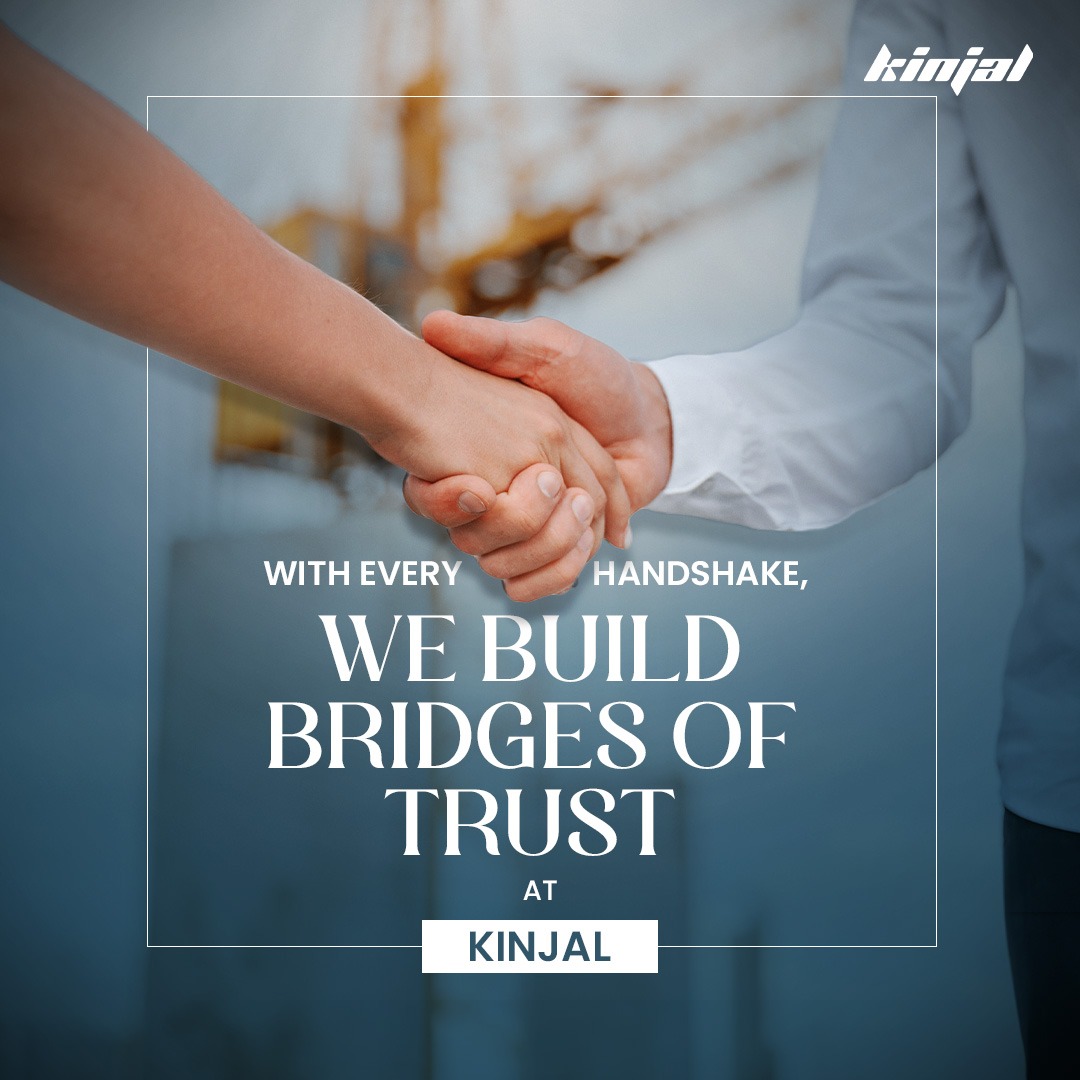 From foundation to possession, trust is the cornerstone of every handshake at Kinjal Group.

#KinjalGroup #KinjalCivilcon #connectivity #location #constructioncompany #realestate #realestategoals #mumbai