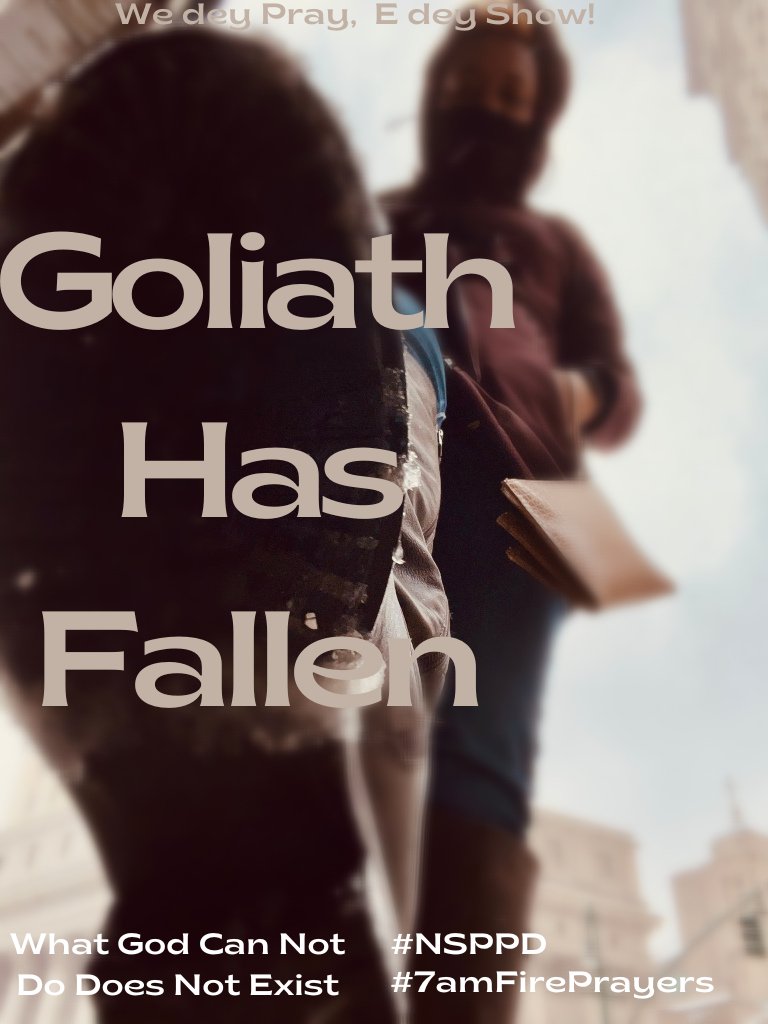 Goliath 🤣
Has 🤣
Fallen 🤣

What God Can Not Do Does Not Exist! 🤷🏾

#NSPPD 🙏🏾
#7amFirePrayers 🔥
@RealJerryEze 🌍
#WeLoveYouPastorJerry ♥️
#ObrigadoPastorJerry 🫶
