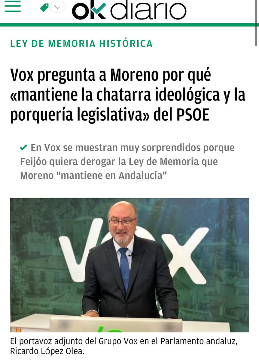 AndaluciaVox's tweet photo. ‼️ El PP hace lo que mejor se le da, mantener las leyes totalitarias de la izquierda más sectaria a pesar de tener una mayoría absoluta 

Parece que Juanma Moreno se siente muy cómodo con toda la porquería ideológica de los socialistas y comunistas.

🗞️ https://t.co/5fEDQ8ka6r https://t.co/51SFvipFNS