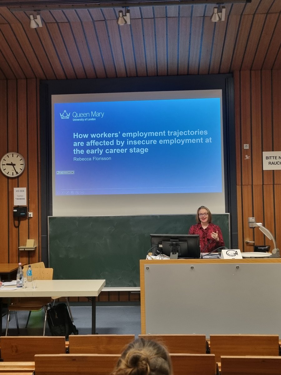 Excellent talk from my @Hybrid_Working colleague @RFlorisson here at #ILPC2024 in Göttingen, Germany this morning: fascinating findings around how engagement with #insecurework during the early career stage affects UK workers’ longer-term employment trajectories and outcomes.