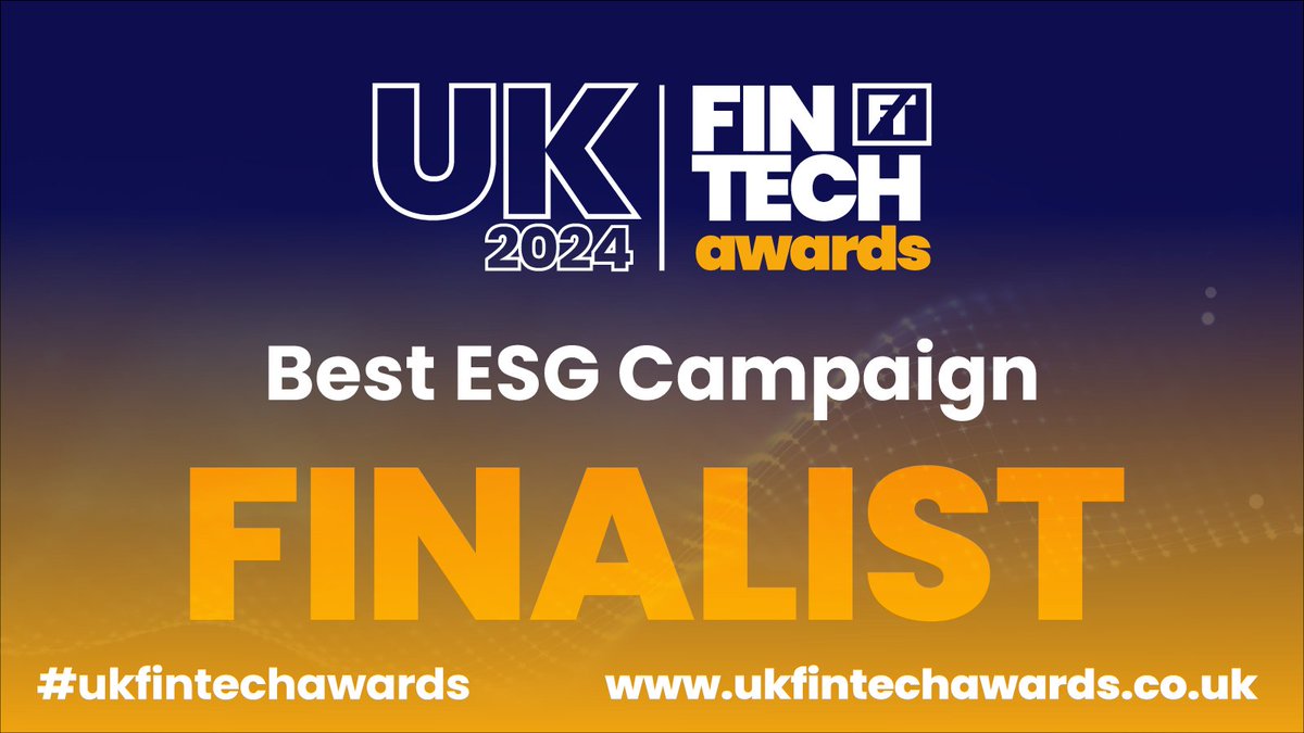 The next award shortlist we’re celebrating is Best ESG Campaign 🎉 @enfuce @Salad_Money @Themis_FCA @1fsWealth Tickets are selling fast for the event in London on Thursday 25th April. Get yours now to avoid disappointment: ukfintechawards.co.uk/shortlist-2024/ #UKFinTechAwards2024