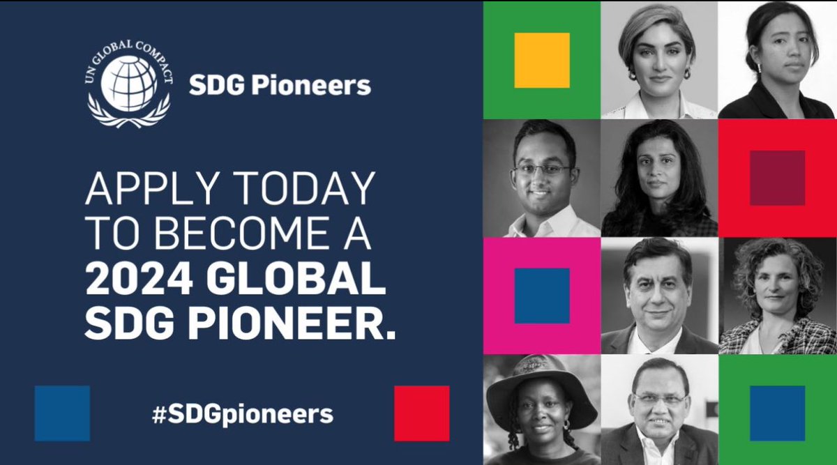 📣Calling all changemakers! SDG Pioneers are professionals who utilize business as a positive force to advance the Sustainable Development Goals (#SDG) and the #TenPrinciples of the UN @globalcompact. 

Apply today!
unglobalcompact.org/sdgs/sdgpionee…

 #SDGpioneers