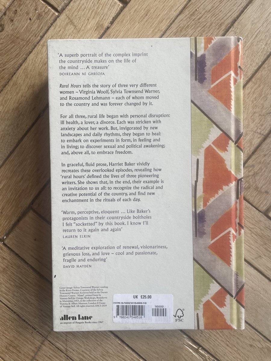 Happy publication, @harrietrjbaker! Going back to Shropshire this eve & taking RURAL HOURS with me - it sounds so beautiful. The subject (those three authors!), the cover (makes me think of Rembrandt's wife), the three blurbs, it's all catnip to me. Thank you, @penguinpress!