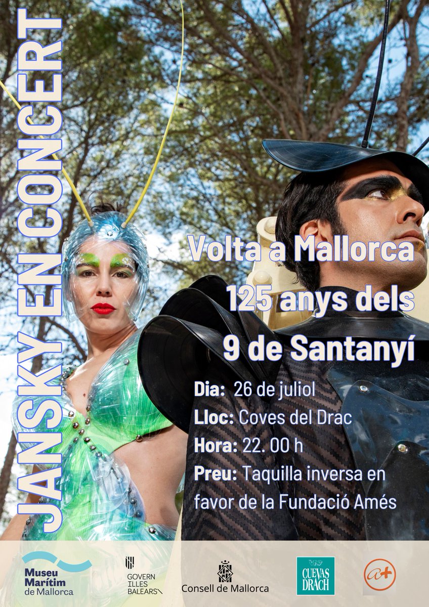 MaritimMallorca's tweet photo. Jansky en concert a les Coves del Drac, 26 de juliol
Entrades a:
https://t.co/T5NzJwTOiR
@rampa_lab @radiojansky
#els9 #MMM #TicketsIB https://t.co/jBpWqSW6jm