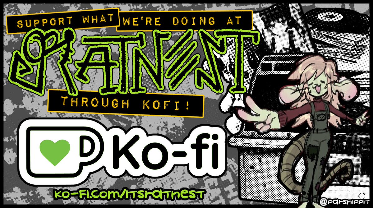itsratnest's tweet image. RATNEST is a shop for music, video games, anime, arcade lovers & some other stuff. With a tinge of punk + early 00's web culture.
Leaning into the niche and weird as much as possible.
ππ
Find us on: IG - FB - TikTok: @ itsratnest
Support us on Ko-Fi ! - ko-fi.com/itsratnest