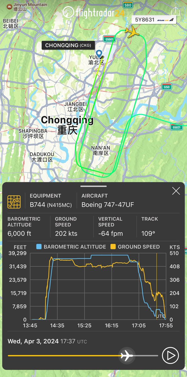 A quick 3 hours and 37 minutes flight time over to #Chongqing from Seoul was extended by an extra 15 or so minutes courtesy of my first go-around of 2024. We were established on finals for the ILS 03 at ZUCK and I did notice that a bank of low clouds seemed to be obscuring the…