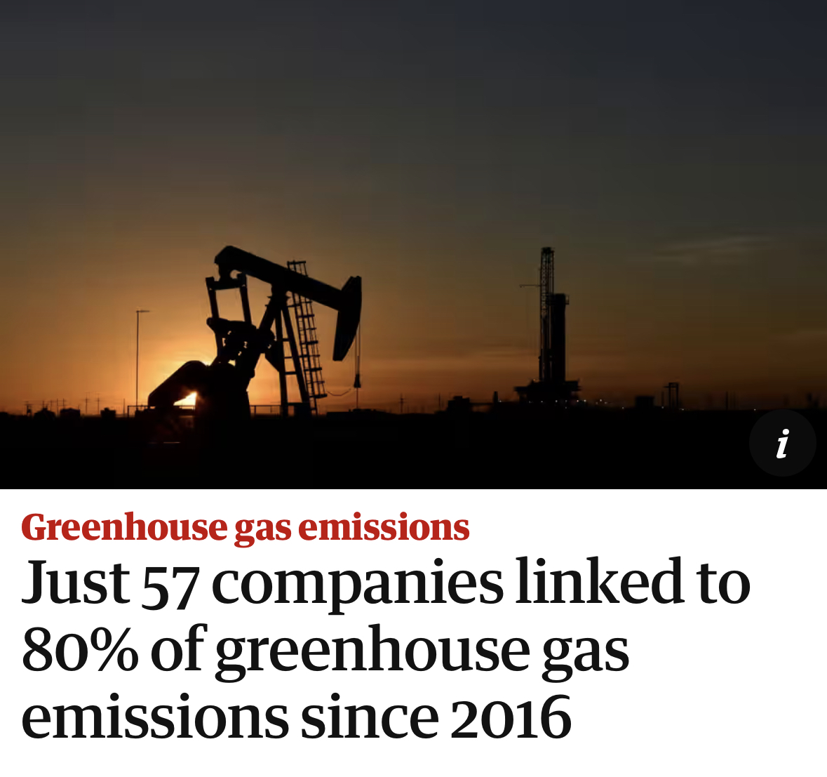 NEW: Only 57 companies have accounted for 80% of emissions since 2016. Instead of acting on international climate agreements, major fossil fuel producers including BP and Shell have continued business as usual and even ramped up their output. They are a threat to civilisation.