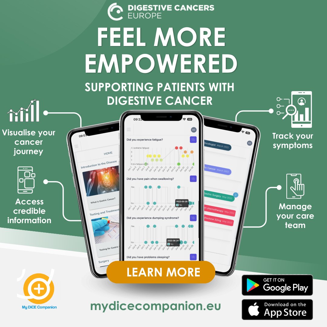 On #OeCCAM2024 take control of your cancer journey with 📱My DiCE Companion! A FREE mobile app designed to help you manage your health records, facilitate meaningful conversations with doctors & loved ones, and ultimately make you feel empowered. 👉mydicecompanion.eu