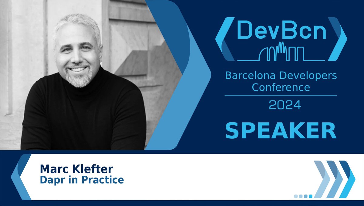 🚀 Dive deep into #Dapr with @marcklefter at #devbcn24! 'Dapr in Practice' will unveil how to simplify building microservices. Don't miss this practical guide to modern application development! Learn more ➡️ buff.ly/3vLATK7 v