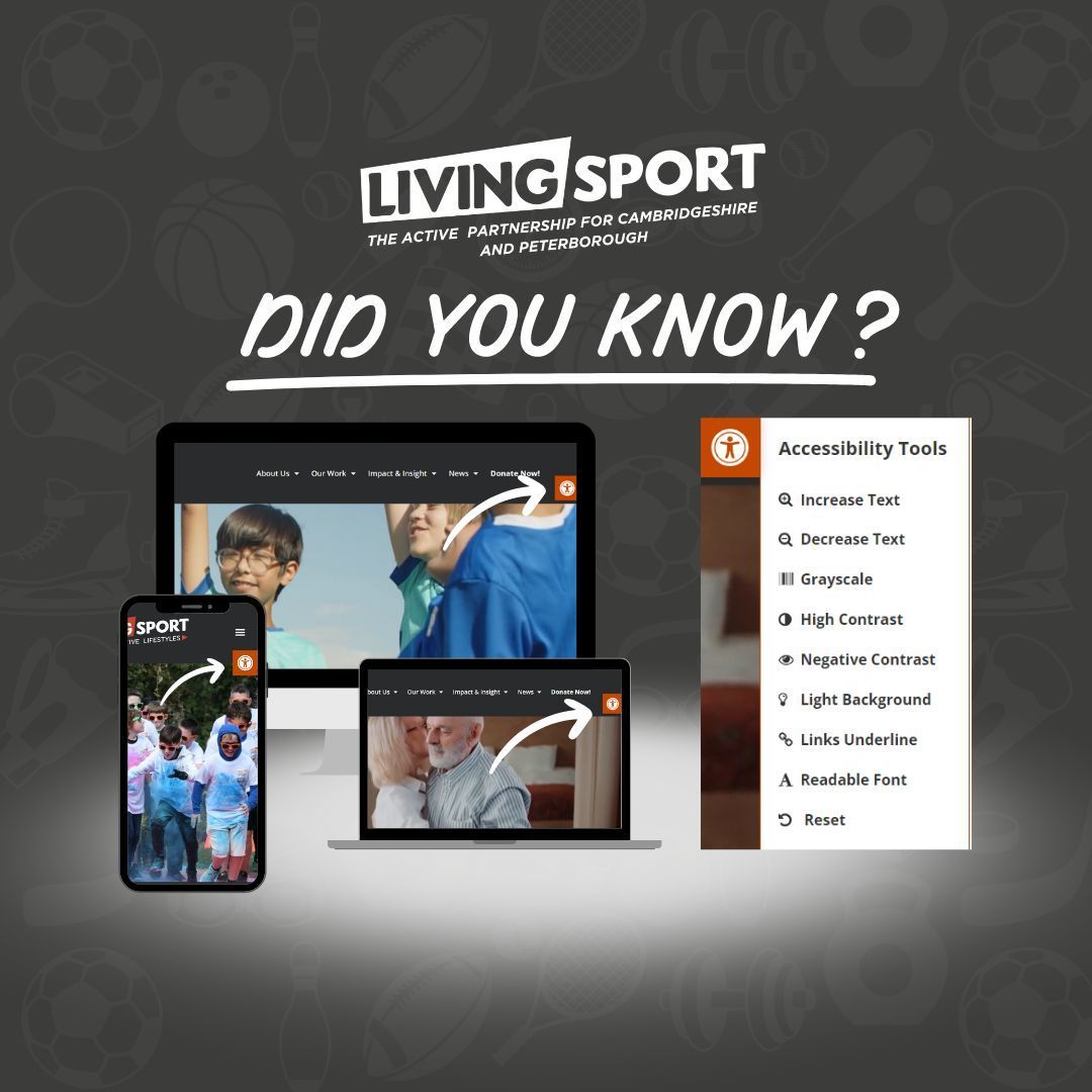 Living Sport proudly announces that our website is even more inclusive with our accessibility feature! Everyone can enjoy easy navigation, clearer fonts, and enhanced usability on our website without limitations.🤩 Check it out! buff.ly/3OcvqSU