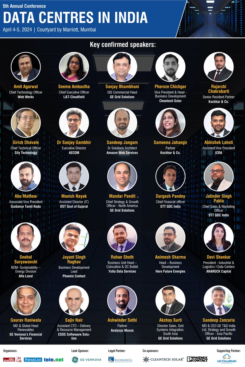 'Live from the Data Centers Conference - Presenting our powerhouse lineup of speakers! 🌟 Are you here?

#DataCentres #Sustainability #DataCentreIndia #DigitalIndia #CloudMigration #RemoteWorkforce #OTTStreaming #DigitalPayments #IoTIndia #AIIndia #BigDataAnalytics #5GServices