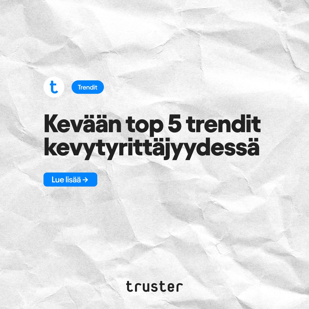 trustercom's tweet photo. Tiesitkö, että kevytyrittäjyydessä havaitaan selkeitä trendejä eri vuodenaikoina? 📈
Olemme koonneet viisi suosituinta kevytyrittäjän työtä, joita keväällä tehdään paljon. Olisiko yksi näistä juuri sinulle sopiva? 🔧🧽
#truster #laskutuspalvelu #kevytyrittäjyys #kevät #trendit https://t.co/cjVtvcsr0E