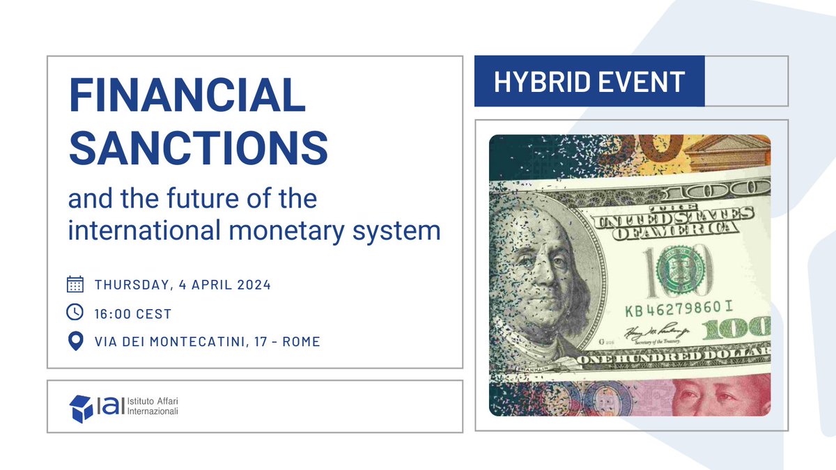 🗓️ Happening TODAY at 4PM CEST! Join our discussion on financial sanctions against Russia and the future of the international monetary system! Learn more & register to join👉 loom.ly/UgUE3xg @S_R_Anders @LBiniSmaghi @ZongyuanZoeLiu @PaolaSubacchi @fabribotti
