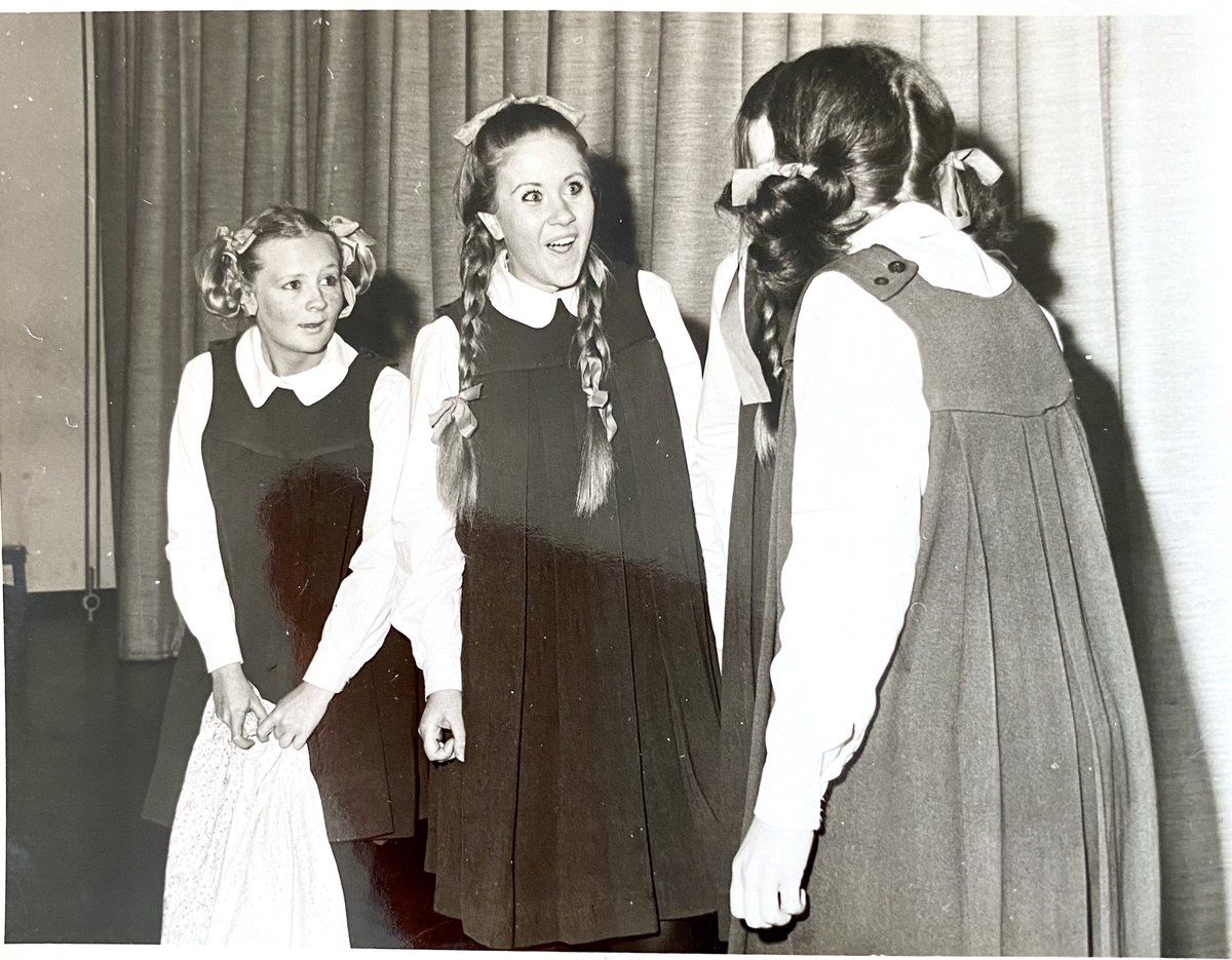 LavenderSusanl's tweet photo. I was in a production of Miss Jean Brodie while at DSL in the late ‘60s and early 70s. I’m in the foreground in the first photo and the last one in the other 2. https://t.co/UMFVtEetGF
