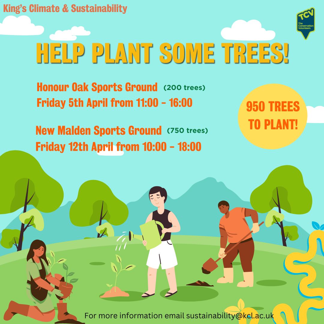 Moring folks -a quick promotion of a tree planting event by a fellow University in the New Malden area. It's open to all, so if tree planting is your thing, please get in touch with Sustainability@kcl.ac.uk 😃 @KingstonSchArt @kueducation @KingstonECE @KingstonUniLib