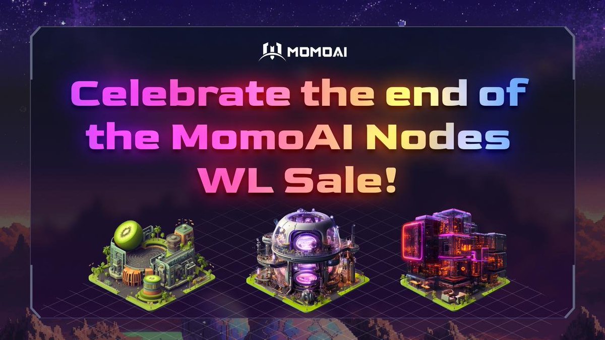 Celebrate the MOMOAI Nodes WL Sale & Airdrop!🪐 🎉Congratulations to all Nodes holders on securing your exclusive benefits! As MOMOAI's ecosystem continues to flourish, we're thrilled to announce an exciting giveaway for the whole community. 🔥All MOMO users now have a chance…