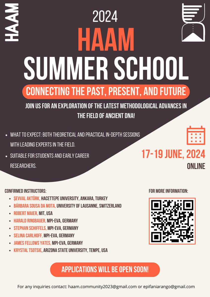 📢 SAVE THE DATES!!! Our summer school will take place from 17th-19th of June 2024 ONLINE 💻🧬🧪 #HAAMsummerschool2024 #HAAMcommunity Please RT! haam-community.github.io/projects/haam_…