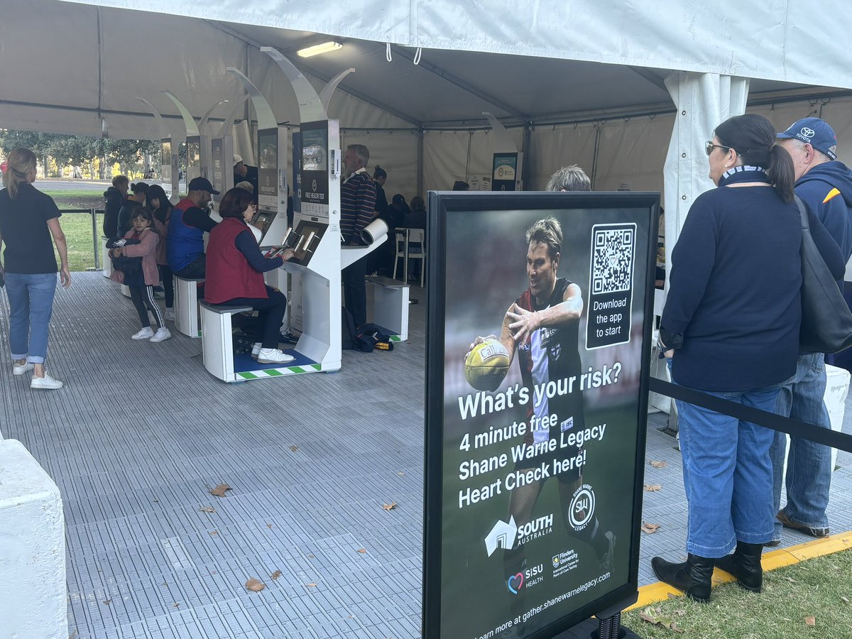 Lots of @Adelaide_FC & @melbournefc fans getting their heart and diabetes checks tonight at Elder Park and Adelaide Oval.