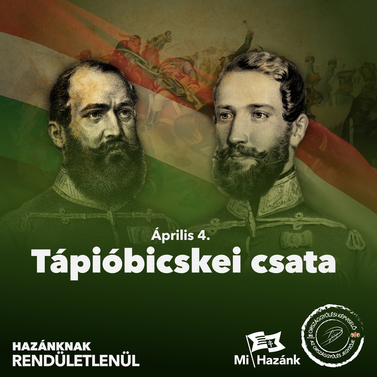 1849. április 4-én, ezen a napon Klapka György és Damjanich János vereséget mért Josip Jelačić erőire Tápióbicskénél.

Dicsőség a bátor hőseinknek! 🇭🇺