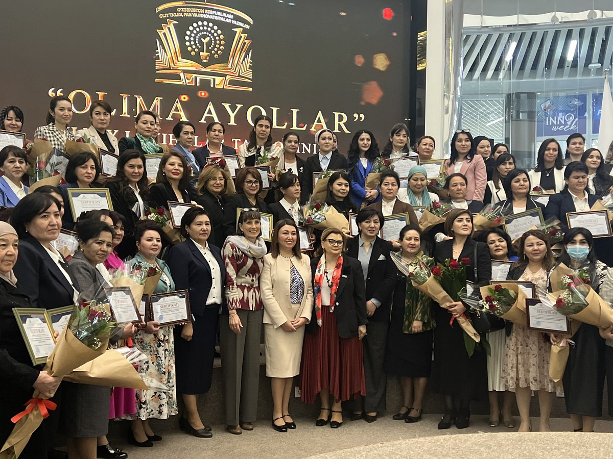 Today we participated at the “Women Scholars” ceremony to award 68 women in science and their scientific-innovative winner-projects with the Minister and Deputy minister of Higher Education, Science and Innovation of Uzbekistan. Congratulations and good luck with implementation!