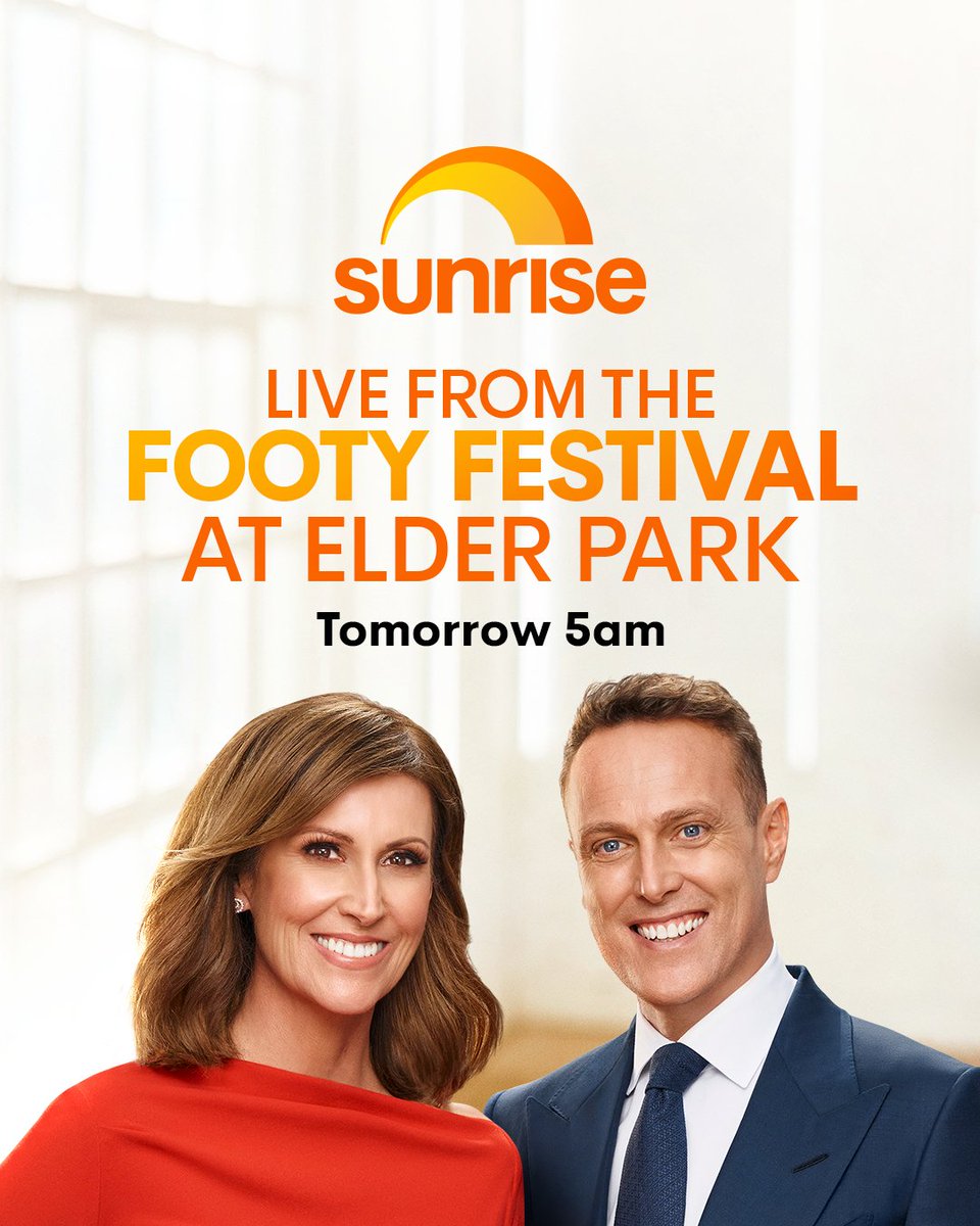 The whole Sunrise team will be live at the Elder Park Rotunda Friday morning for a massive brekky party filled with huge surprise guests and prize giveaways! 🎈 

@Sunriseon7 on <a href="/Channel7/">Channel 7</a> and 7plus