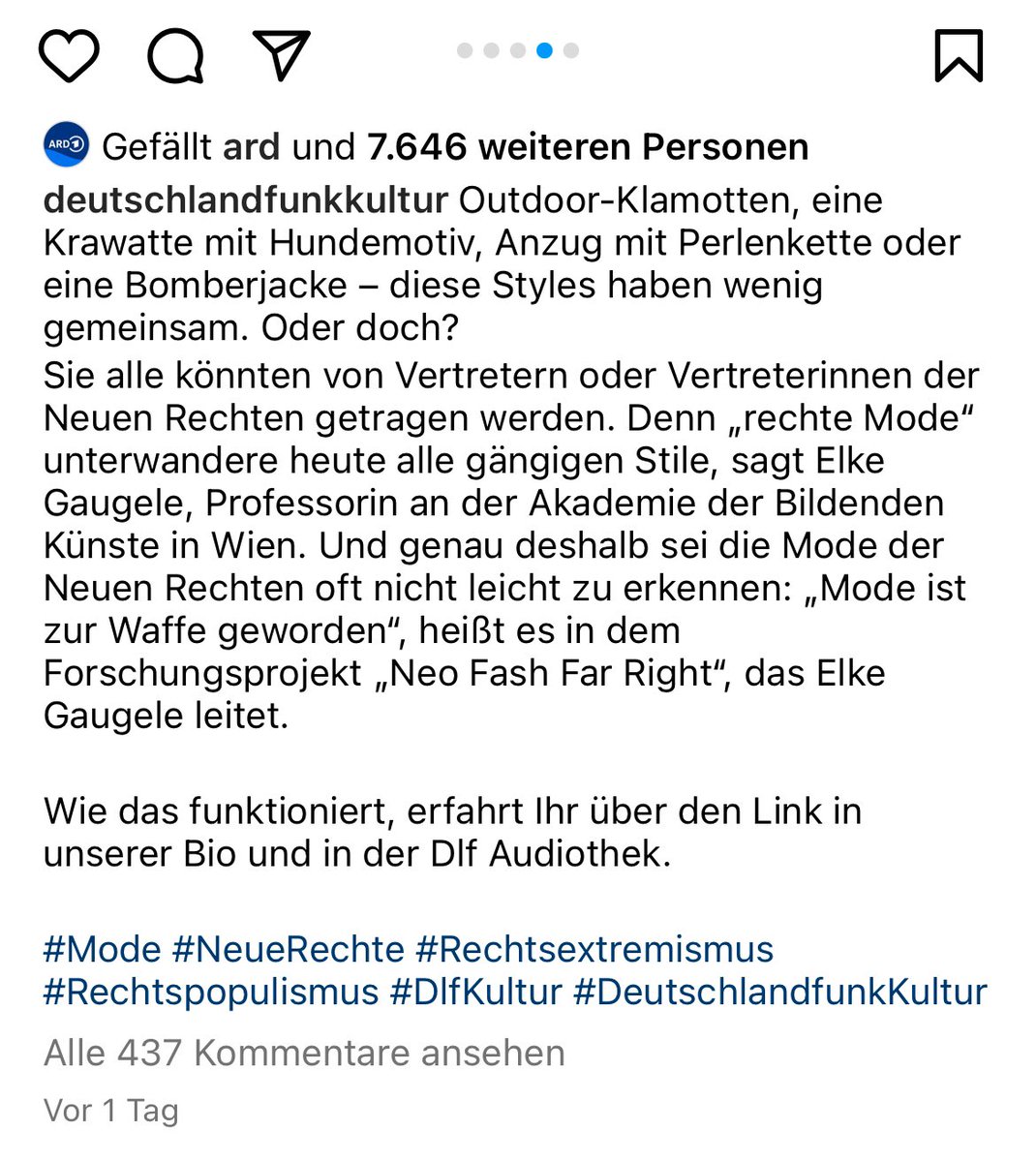 Es ist so geil: Der DLF setzt Menschen, die eine Hundekrawatte oder „Anzug mit Perlenkette“ tragen, mit den Glatzen aus den 90ern gleich. Rechtsextremismus-Neurose am Limit.