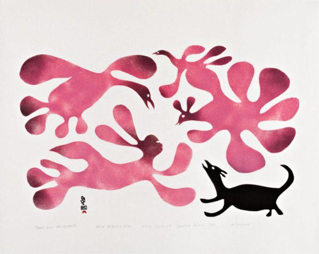 Dog Sees the Spirits, 1960 by artist of Inuit heritage Kenojuak Ashevak #womensart