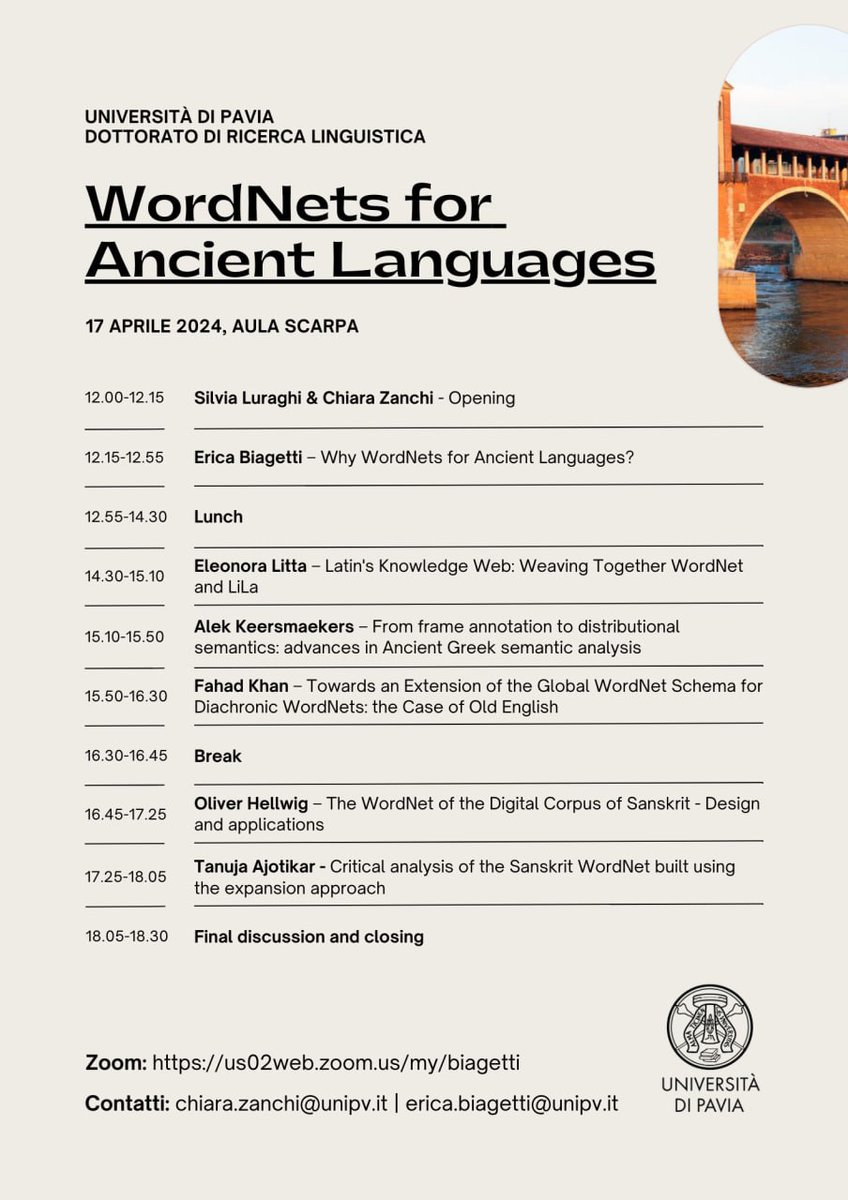 ling_in_pavia's tweet photo. 📢 Join us for a deep dive into WordNets for Ancient Languages! Delve into discussions led by experts in the field as we explore the significance and applications of WordNets in ancient linguistic contexts. Don't miss out on this enriching workshop!

⤵️ https://t.co/ochCaGTvDf