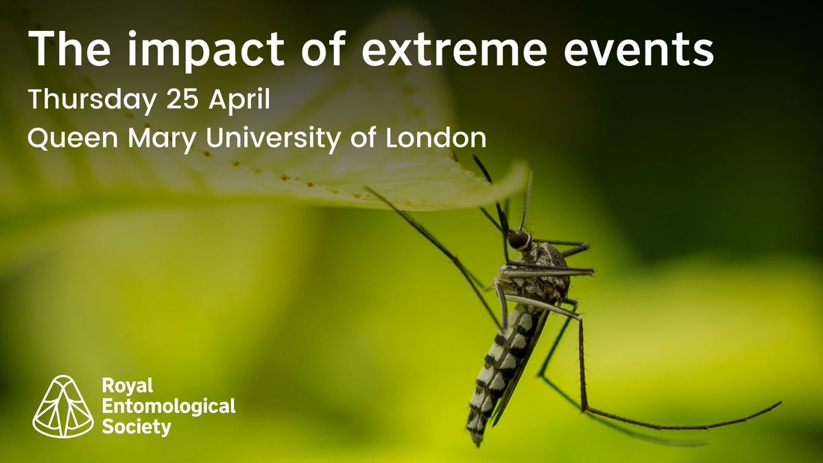 The @RoyEntSoc Climate Change and Medical & Veterinary SIGs' hybrid conference, ‘The impact of extreme events’, is coming up on 25 April. If you work in these exciting fields why not sign up to attend? Registration is open! More details at ow.ly/UF5Y50QzxLk #RESExtreme24