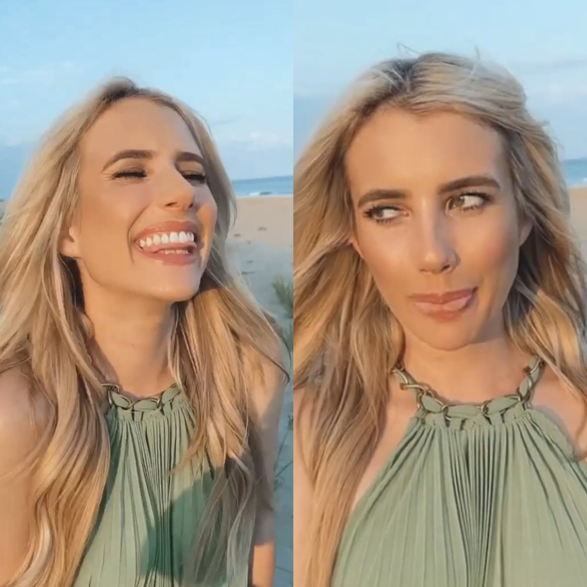Emma Roberts on her viral beach video:

“[My sister] was like ‘you’re not posting enough videos’, and I took it so personal. So I had glam, I did this video, I made this stupid face and I put a Lana Del Rey song on it because I love her. The internet had it’s way with me.”