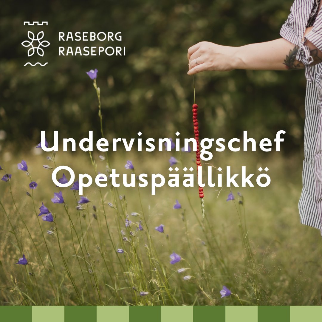 Vi söker en undervisningschef  // Haemme opetuspäällikköä 

🔹 Du ansvara för de svenskspråkiga skolorna och musikinstitutet.

🔹 Vastaat ruotsinkielisistä kouluista ja musiikkiopistosta.

Läs mer och sök // Lue lisää ja hae
👉 kuntarekry.fi 🗝️ 592246