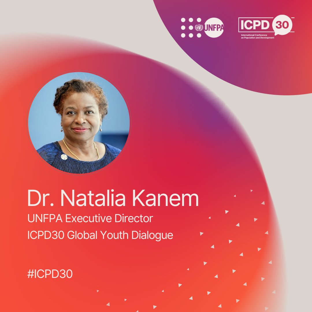“Across the globe, young people are standing up for peace and against all forms of discrimination.” — @UNFPA Executive Director @Atayeshe at the opening of the #ICPD30 Global Youth Dialogue in #Benin. 🎥 Watch it live here: unf.pa/gyd #GlobalGoals #Youth4Peace