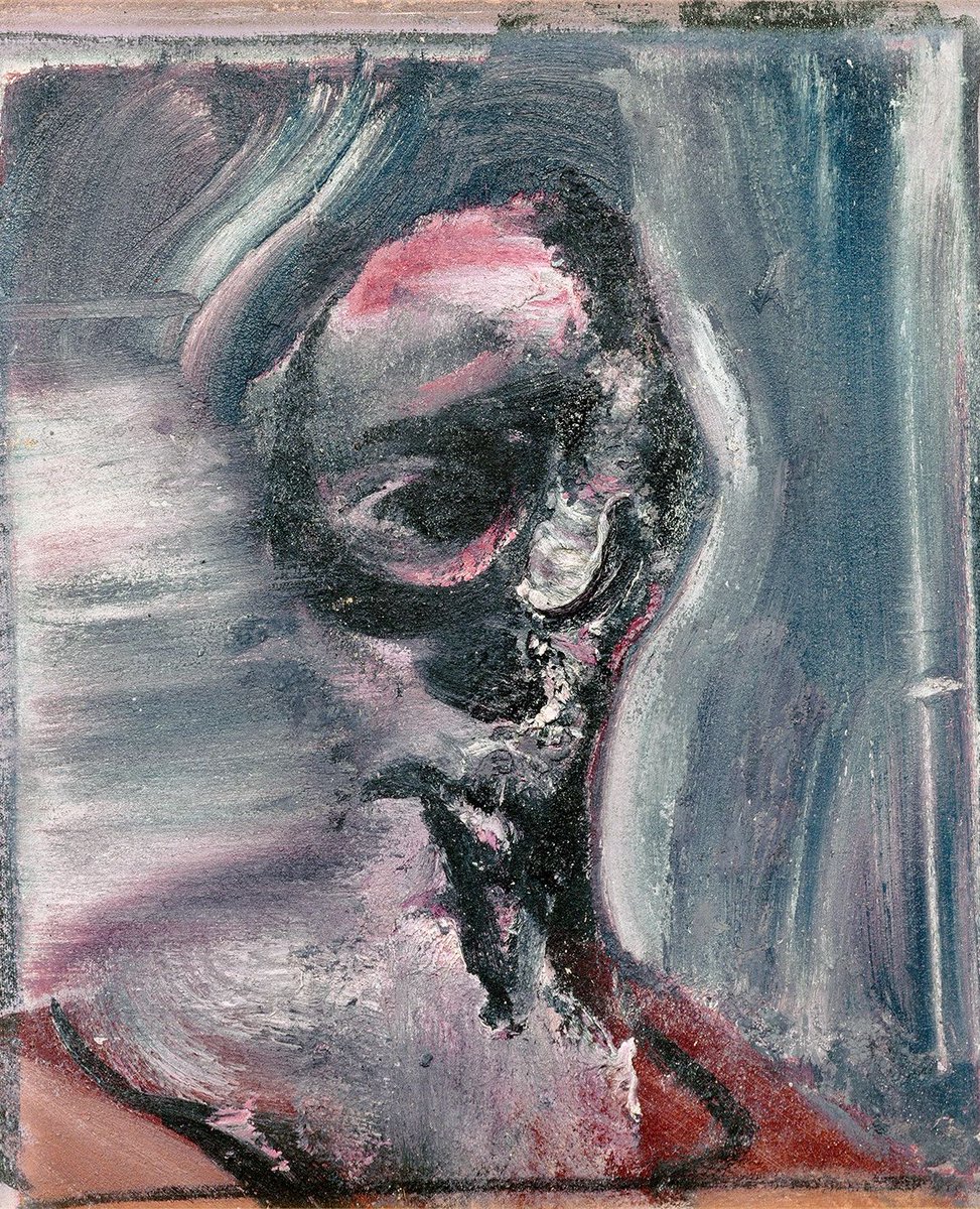 'The head was cut from a large canvas, the remainder of which was found in Bacon’s studio after his death and is now with Dublin City Gallery The Hugh Lane.' Martin Harrison, Francis Bacon: Catalogue Raisonné p.704 Painting: Head’, c.1962 ⁠ #FrancisBacon #art #fineart