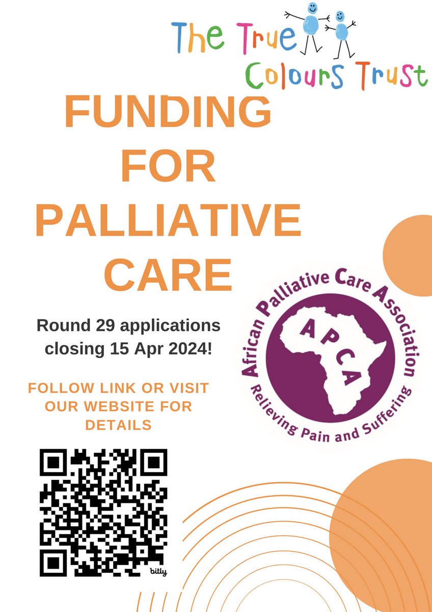 Grants for #PalliativeCare! Applications close 15 Apr 2024 Details on bit.ly/3TNgFHU @JainabaFaye @YaHaddySallah1 @Hlth_Literacy @machalobs @BotswanaUPenn @sistersreport @DavidKagoroB @msclairemorris @hospiceethiopia @WHOEMRO @hospicepharmacy @drluyirika #HPMGLOBAL