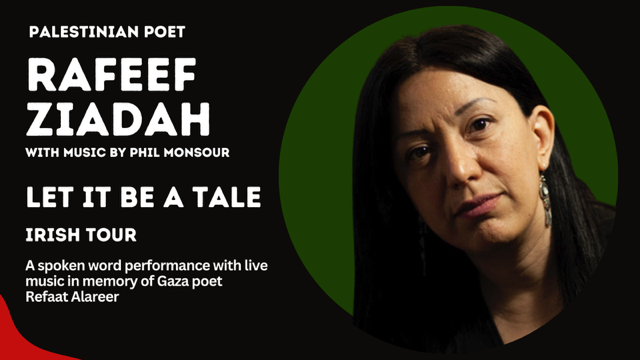 🇵🇸Dont miss 'Let it be a Tale' by Palestinian poet Rafeef Ziadah - a powerful and personal tribute to Palestine. 👉🏼Touring to @HawksWellSligo @LimeTreeTheatre @ThePavilion @CuirtFestival, @AbbeyTheatre @LyricBelfast @riverbankarts 🎟️Tickets available at: linktr.ee/rafeeftour