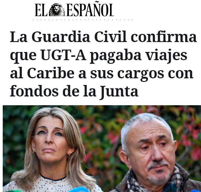 joseramirezdel2's tweet photo. UGT tiene condenas por decenas de millones de € por uso fraudulento de fondos de la Junta de Andalucía. A pesar de lo cual, la Junta de Moreno Bonilla mantiene e incluso incrementa la financiación de UGT. 
O son cómplices y se lo llevan juntos o no se entiende. https://t.co/cNtkrJjsTg