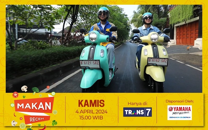 TRANS7's tweet photo. Fitur canggih dan menarik yang dimilikki Yamaha Fazzio Hybrid Connected bikin berkendara selalu keren! Mau tau lebih lengkapnya? Kuy nonton #MakanReceh jam 15.00 WIB. @yamahaindonesia #YamahaIndonesia #ClassyYamaha #Fazzio #ColorUpYourLife #T7 https://t.co/lxNt1uwX1Z